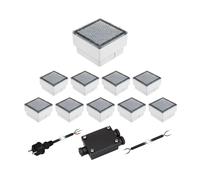Set de 10 pavés LED CUS Lampe de sol pour extérieur bleu IP67 230V 10x10cm