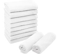 Set De 10 Serviettes De Savon En 30x30 Cm-Gant De Toilette Très Absorbant Et Doux En Blanc-Avec Accroche Pratique-Lavable À 95°C-Coton-Qualité Hôtelière
