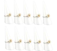 set de 10 supports de bagues en acrylique [blanc] pour bagues individuelles, 68x25mm - organisateur de bijoux pour un rangement élégant, support de présentation pour bagues, support d'exposition pour 