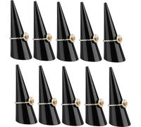 set de 10 supports de bagues en acrylique [noir] pour bagues de doigt individuelles, 68x25mm - organisateur de bijoux pour un rangement élégant, support de présentation pour bagues, support d'expositi
