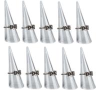 set de 10 supports de bagues en acrylique transparent pour bagues individuelles, 68x25mm - organisateur de bijoux pour un rangement élégant, support de présentation pour bagues, support d'exposition p
