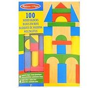 Melissa & Doug – Blocs en bois – 100 blocs – Multicolore