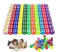 Set de 100 dés, Set de dés Transparents, 12mm Jeux de dés Jeux de Table, dés à Six Faces, dés de Jeu pour Jeux de Cartes de Table, dés de Couleurs pour Enfants Adultes Jeux de Cartes fête