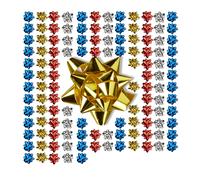 Relaxdays Noeud d’emballage cadeau ruban décoratif set de 100 noël fête anniversaire Ø 5 cm, coloré