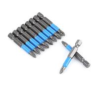 Set de 10Pcs 50mm 1/4" Embouts de Vissage Magnétique Antidérapage Tournevis Queue Hex Tête Croix pour Tournevis, Forets, Perceuses