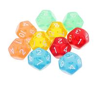 Set de 10pcs Dés 12 Faces Nombres Multicolores D12 Accessoires pour Jeux de