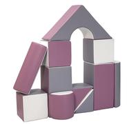 Velinda Set de 11 Blocs en Mousse pour Le Jeu, crèches, écoles maternelles (Couleur: Blanc, Gris, Violet)