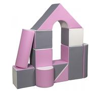 Set De 11 Blocs En Mousse Pour Le Jeu Blanc, Rose, Gris
