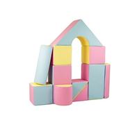 Velinda Set de 11 Blocs en Mousse pour Le Jeu, crèches, écoles maternelles (Couleur: Rose, Bleu, Jaune (Pastel))