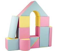 Velinda Set de 11 Blocs en Mousse pour Le Jeu, crèches, écoles maternelles (Couleur: Rose, Bleu, Jaune (Pastel))