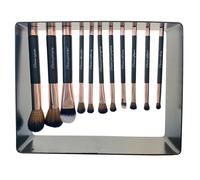 Set de 11 Pinceaux Magnétiques - COSMETIC CLUB - Noir et Rose - Support Design