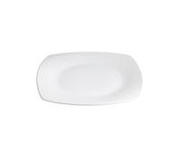 Set de 12 assiettes carrées de présentation LINE, plat à service à pâtes desserts en porcelaine blanc - Longueur 30 x largeur 30 x Hauteur 3.5 cm - -