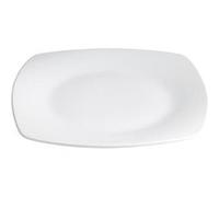Set de 12 assiettes carrées de présentation LINE, plat à service à pâtes desserts en porcelaine blanc - Longueur 30 x largeur 30 x Hauteur 3.5 cm - -