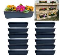 set de 12 bacs à fleurs Balconnière Insert adapté aux palettes Europe pour fleurs, herbes aromatiques et fruits 12 pièces 37cm