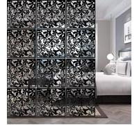 Set de 12 Cloison de Séparation à Salle Panneaux Suspendre Rideau, Séparateur de Pièces pour Mur, Paravent, 40x40cm Noir