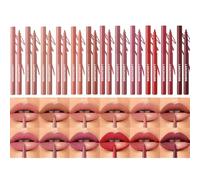 Set de 12 crayons à lèvres en velours mat, formule pigmentée à l'épreuve de l'eau, kit de maquillage lisse, crémeux et durable pour une définition précise et une couverture complète de la couleur