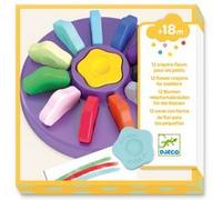 Djeco Coffret 12 feutres pastels Fleurs – Dès 18 mois, ergonomiques et ultra lavables