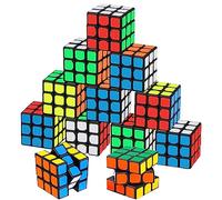 Set de 12 Cubes Magiques, Mini Cubes Magiques, 3 * 3 * 3cm Puzzle Magic Cubes, Cubes de Vitesse, Magic Cube Jouets Cadeaux pour l'anniversaire des Enfants Jeux de Voyage Noël