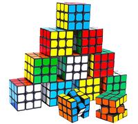 Set de 12 Cubes Magiques, Mini Cubes Magiques,3 x 3 x 3 cm Cube Jouets Petit Cadeau d'anniversaire d'enfant Cadeaux pour l'anniversaire des Enfants Jeux de Voyage Noël