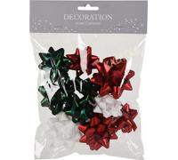 set de 12 étoiles cadeaux nœuds cadeaux rosettes cadeaux Noël rouge blanc vert