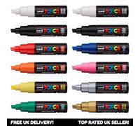 Set De 12 Feutres Posca PC-8K Noir + Blanc Professionnel
