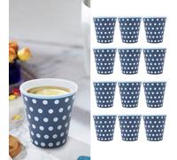 set de 12 gobelets à lait anti-brûlure en mélamine à pois bleus, set de vaisselle à boire pour la maison et le restaurant