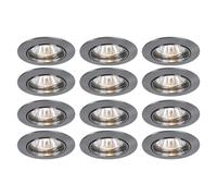 Set de 12 lampes encastrées Spots de chambre d'amis Luminaire ALU réglable rond