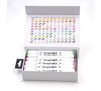 GRAPH'IT Brush - Lot de 12 Marqueurs à Alcool à Double Pointe Brush et Extra Fine - Set Cosy Colo