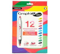 Graph'it Marqueurs acryliques Go Essential Set de 12 Multicolore