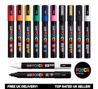 Set De 12 Marqueurs De Peinture Posca PC-5M Professionnels Noir Et Blanc