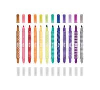 Set de 12 marqueurs effaçables double face pour dessiner multicolor TU