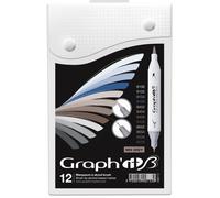 Set De 12 Marqueurs Graph'it Brush Mix Greys