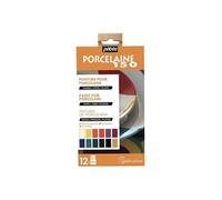 Set de 12 peintures base eau porcelaine - 12 x 20 ml