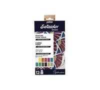 Set de 12 peintures pour tissus clairs et foncés Setacolor - 12 x 20 ml