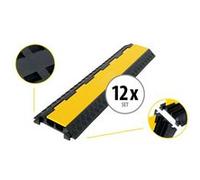 Set de 12 Pronomic Protector 2-100L V3 passe-câbles 2 canaux 100 cm avec emboîtement en V G