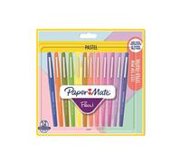 Paper Mate Flair Stylos feutres | Feutres de coloriage sans fuite à pointe moyenne (0,7 mm) | Encre bleue | Idéal pour écrirescrapbookingdessineretc. | Lot de 5
