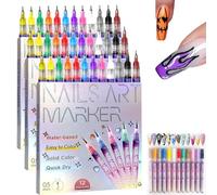 Set de 12 Stylos pour Nail Art, Stylo de Nail Art À Pointe Fine 0,5 Mm 2026 Nouveau Marqueur pour Ongles, Marqueur de Nail Art Gel À Séchage Rapide, Stylos Vernis À Ongles pour Graffiti, Pointil 3pcs