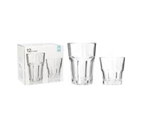 Set de 12 verres d'Excellent Houseware, verre résistant à la chaleur, 8 cm, 250/360 ml, transparent