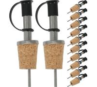 set de 12 verseurs de bouteilles en acier inoxydable avec capuchon de protection et bouchon | Verseur de vin avec bouchon | Doseur avec bouchon | Verseur de spiritueux | Bouchon de bouteille d'huile |
