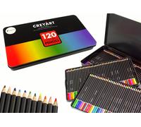 Set de 120 craies d'artiste, support en métal