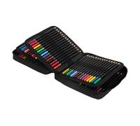 Set de 120 crayons de couleur dans un étui à fermeture éclair noir en plastique
