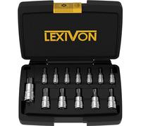 Set de 13 Douilles Tamper Proof Torx | Jeu de Sécurité douilles à embouts étoilé, taille de T8, T10, T15, T20, T25, T27, T30 T40, T45, T47, T50, T60 | entraînement 1/4 3/8 1/2, pour clés et perceuses