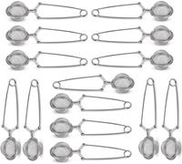 Set de 14 pinces à thé en acier inoxydable, pack de 14 pinces à thé pour feuilles en vrac, œuf à thé en forme de boule, filtre à thé, passoire à thé durable & polyvalente, passoire à tasse, épices