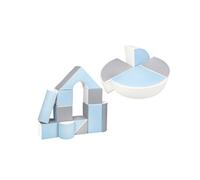 Set de 15 blocs en mousse le jeu blanc bleu gris Bleu G