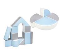 Set de 15 blocs en mousse le jeu blanc bleu gris Bleu G