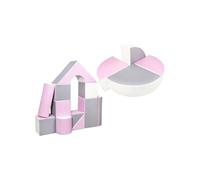 Set de 15 blocs en mousse le jeu blanc rose gris