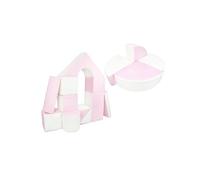 Set de 15 blocs en mousse le jeu blanc rose pastel