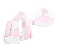 Set de 15 blocs en mousse le jeu blanc rose pastel Rose G
