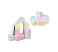 Set de 15 blocs en mousse le jeu rose bleu jaune pastel Beige G