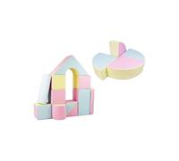 Set de 15 blocs en mousse le jeu rose bleu jaune pastel
